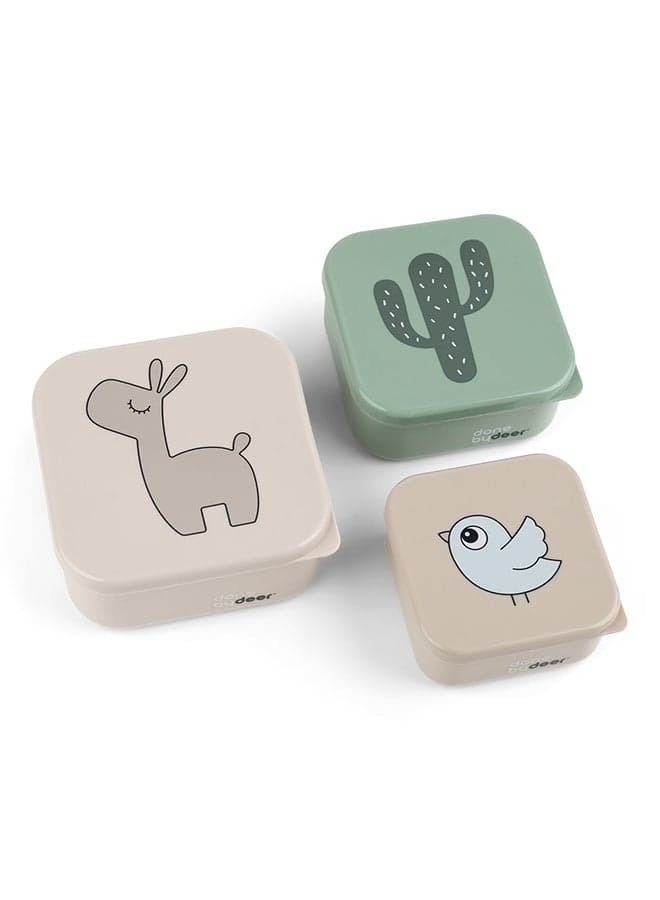 Snack Box Set 3 Pcs Lalee Sand Mix - Kids Lunch Containers For Snacks