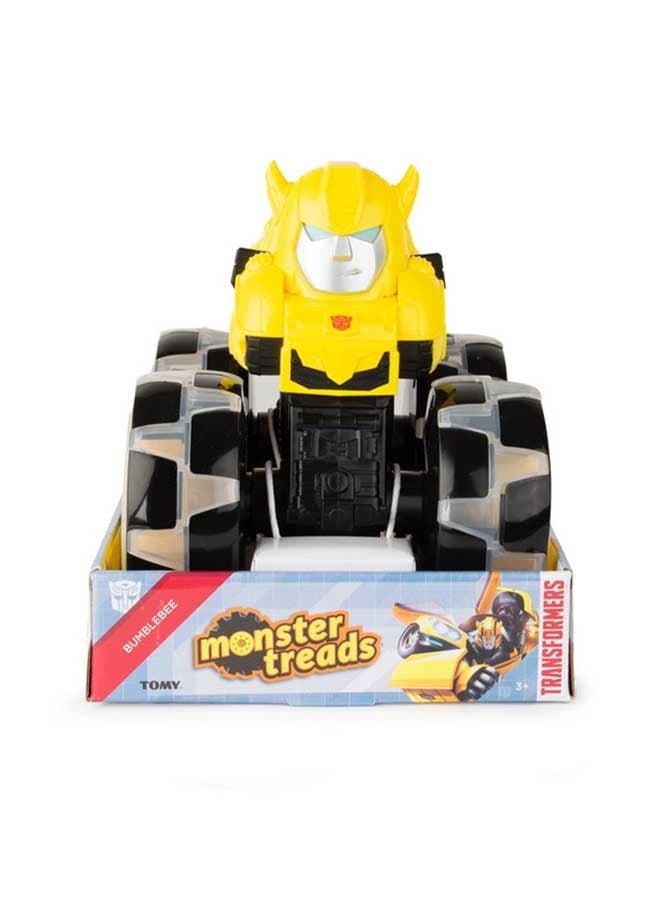 Tomy John Deere Transformers Bumblebee Monster Treads Lightning Wheels Toy, Innovative Light-up Wheels For Nighttime Play, Durable Yellow Monster Truck For Boys And Girls Ages 3+
