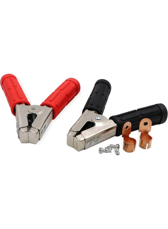 Melfi Crocodile Type 600A Cable Clamps 1 Pair Red And Black Battery Clips, Universal Booster Clamps For Car Jump Starter, Battery Charger, Alligator Clamp Connectors