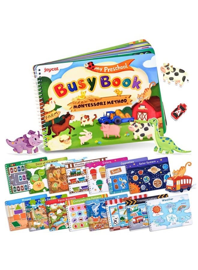 Preschool Busy Book for Toddlers 3-5, Learning Activities, Educational Sensory Toys, Autism Learning Material, Back to School, Birthdays Presents for Boys Girls