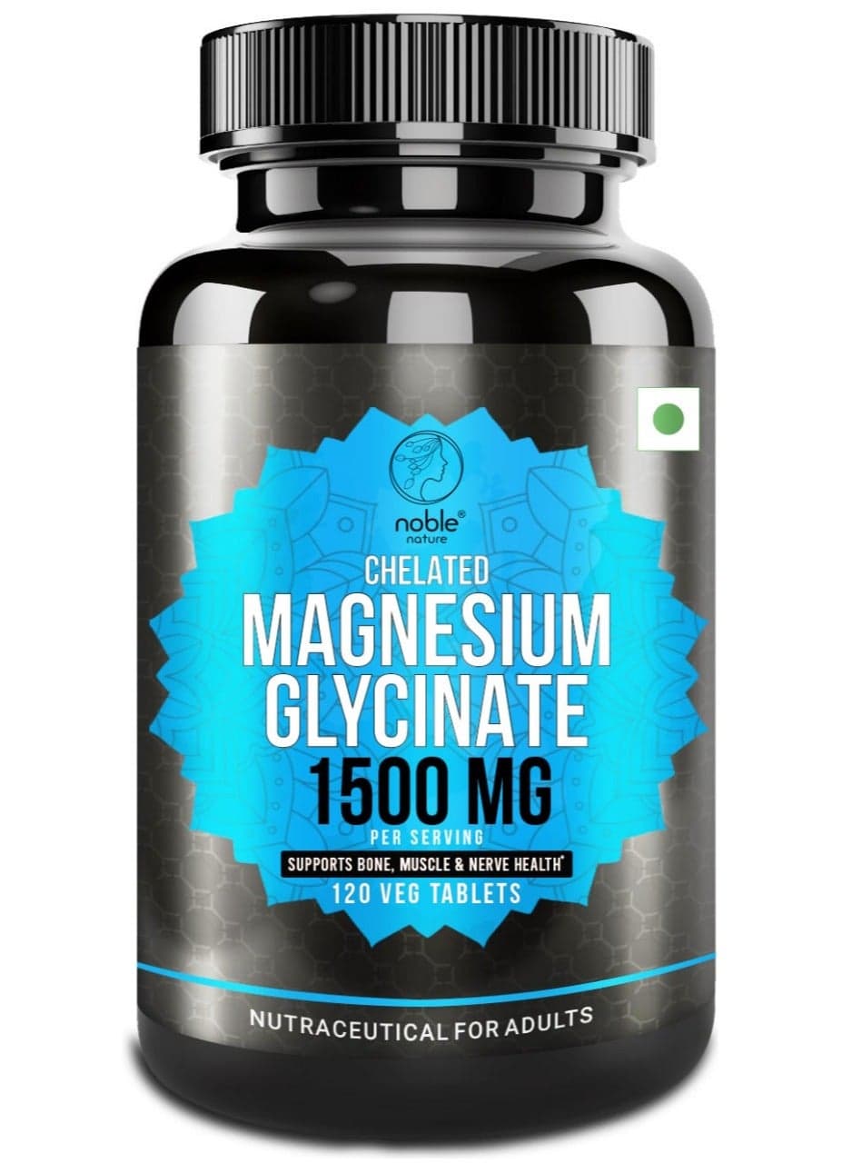 Chelated Magnesium Glycinate 1500MG per serving - 120 Veg Tablets - Supports Bone, Muscle & Nerve Health