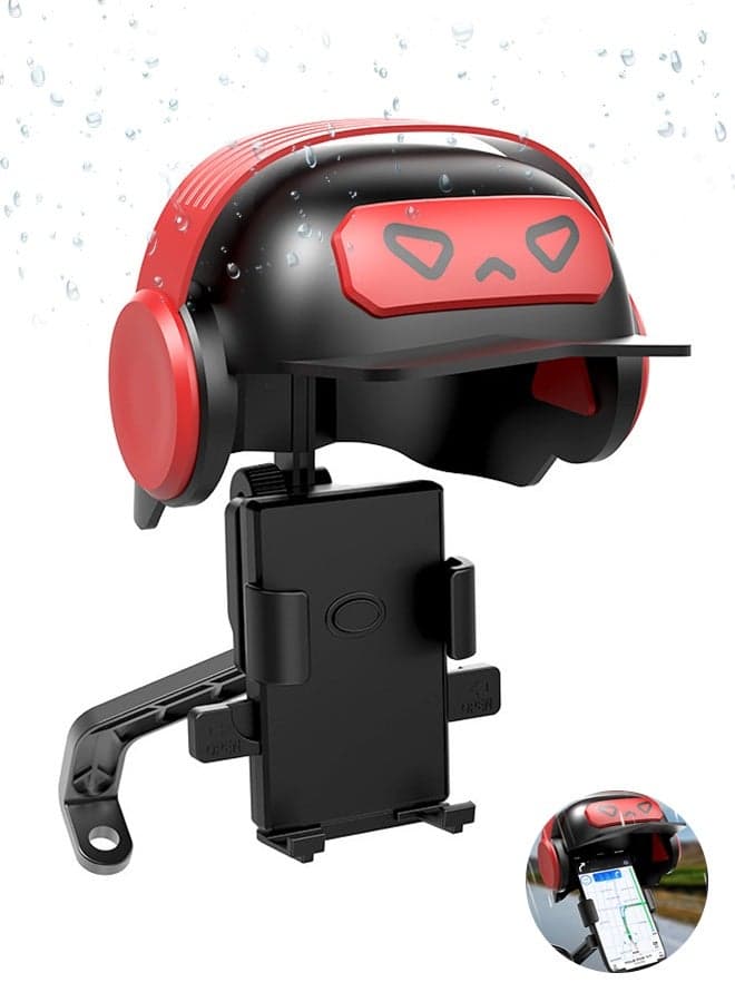 Adjustable Bicycle Mount Phone Holder Mobile Phone Holder Anti-Refection Block Adjustable Phone Stand Sun Visor, Sun Shade Cover, Sun Shield for Motor Bike, Bicycle (Black Red)