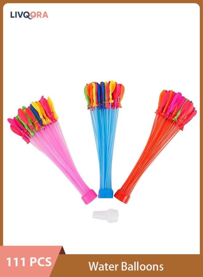 111-Piece Water Balloons Set, Durable and Sturdy, Perfect for Outdoor Family, Friends, and Kids Summer Fun, 2.8x 23.6x13.6 cm