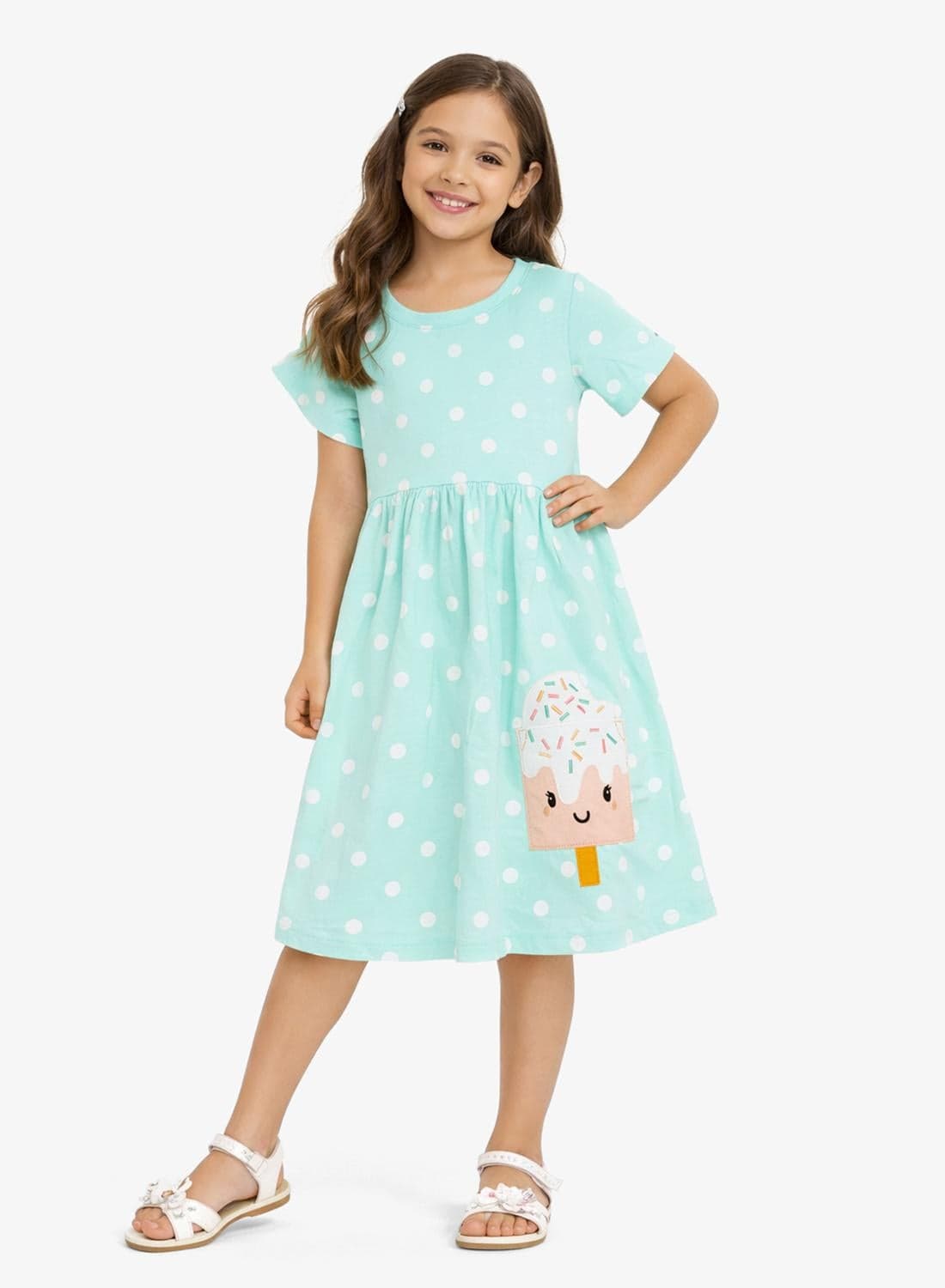 Ice Cream Print Dot Summer Dress