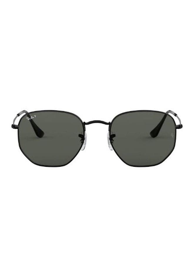 Unisex Polarized Hexagon Sunglasses- 3548 002 58 Polarized - Lens Size: 51 mm - Black