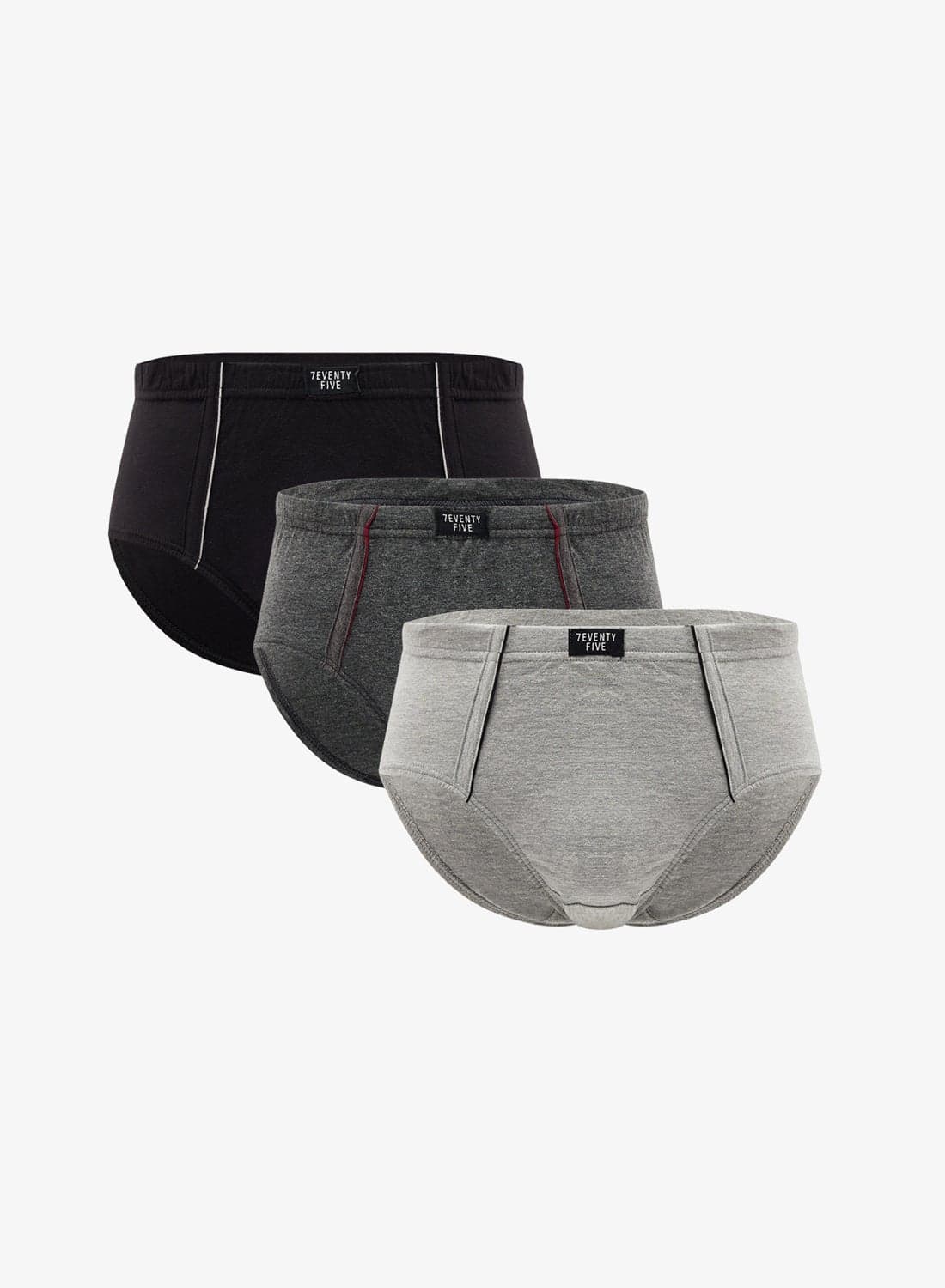 3 Pack Tab On Waist French Briefs With Antibacterial Finish