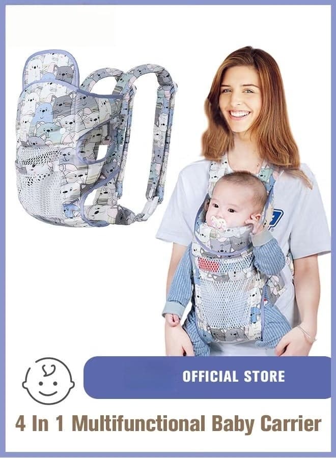 Baby Adjustable Wraps Carrier, Ergonomic Front Facing/Back Carriers with Essentials Storage Pocket for Newborn to Toddler 0-15kg, One Size Fits All
