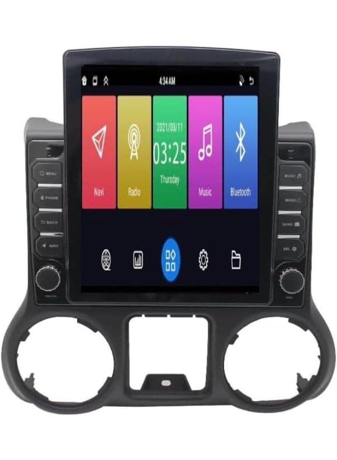 Android 9.7 Inch Tesla style Vertical Screen for Jeep Wrangler 2011-2014 2GB RAM 32GB ROM Mirror Link Wi-Fi BT, Radio GPS Navigation, IPS Touch Screen with AHD Camera Included