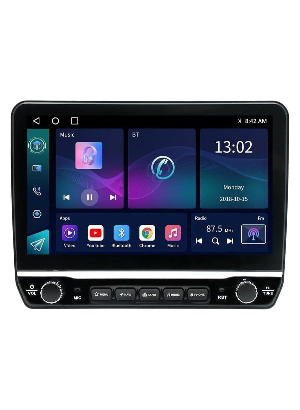 Android Car Stereo 1GB RAM 32GB ROM With Volume Knob And Button Support Carplay Compatible 9/10 Inch Frame IPS Touch Screen with AHD Camera Included