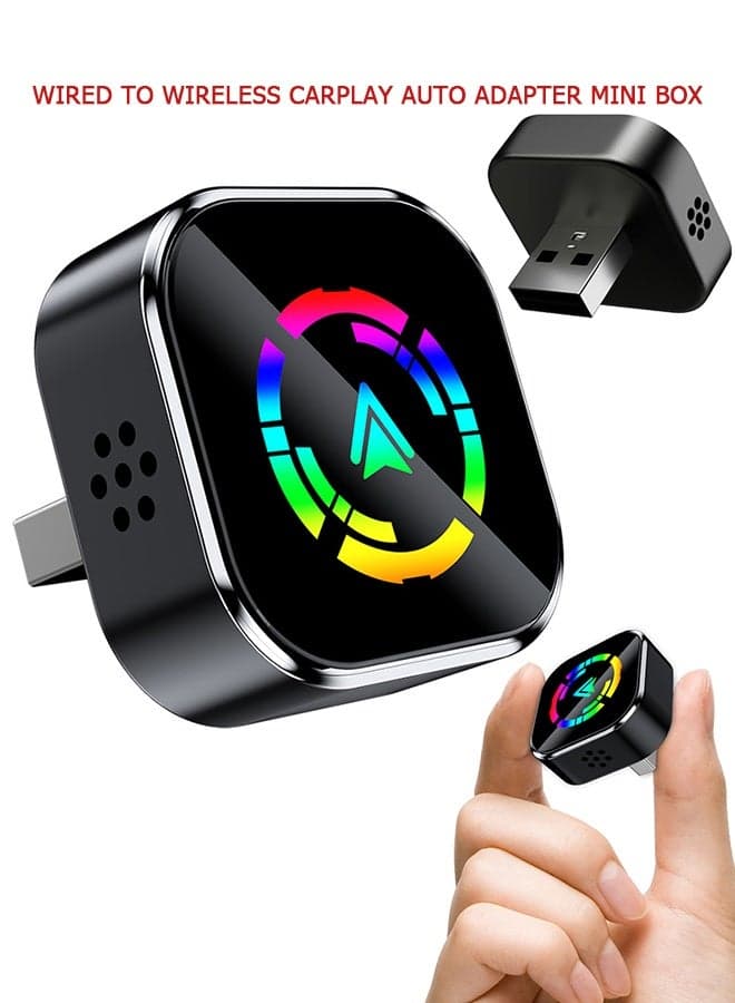 2 in 1 Wireless Carplay Auto Adapter Mini Box - with Bluetooth 5.0 and WiFi - Smart Car Box Converts Wired to Wireless - for Wired CarPlay/Auto Cars - Auto-Connect, Plug and Play
