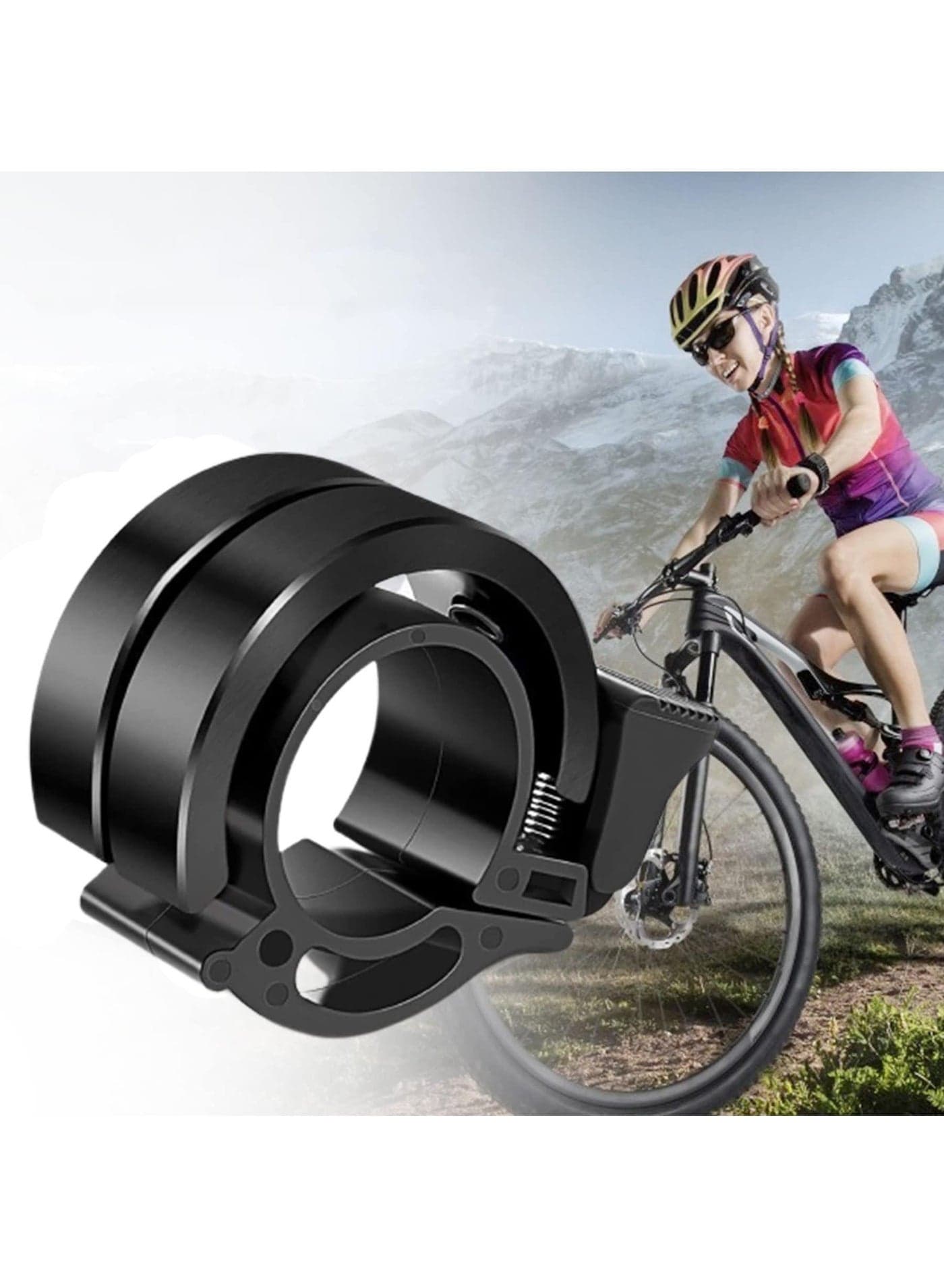 Double Aluminum Bicycle Bell with Loud Bicycle Bell by Clear Sound for 21mm-22mm Handlebars on Mountain Bikes and Road Bikes for Adults and Children