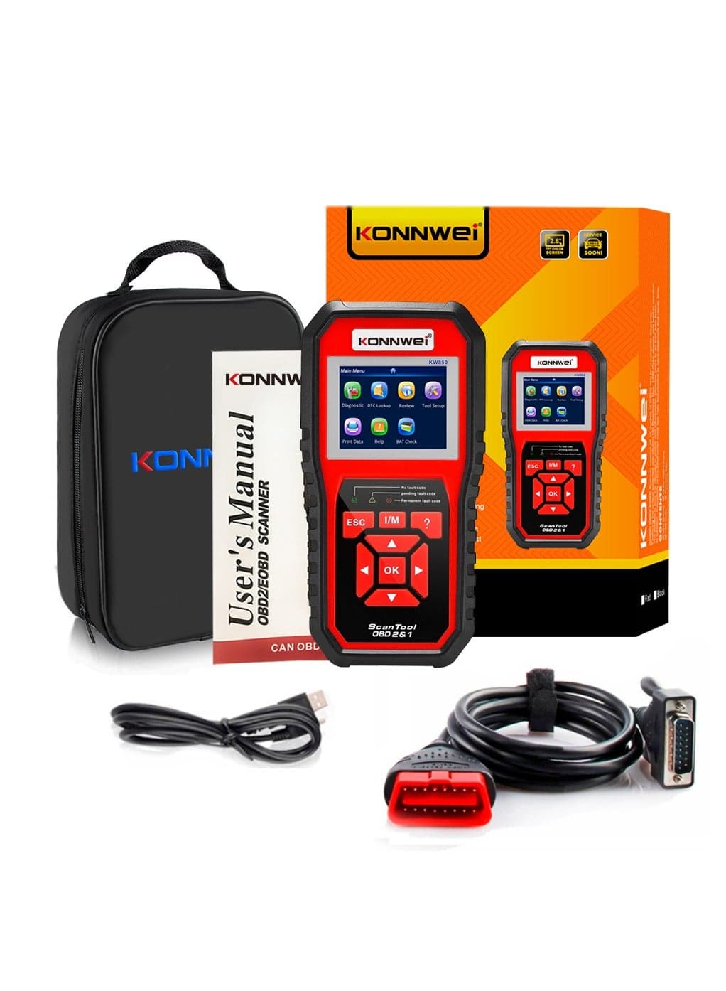 Professional OBD2 Scanner Code Reader OBD II Auto Diagnostic Code Scanner OBD EOBD Check Engine Light Scan Tool Car Engine Fault CAN Diagnostic Scan Tool with I/M Readiness (Upgraded Version)