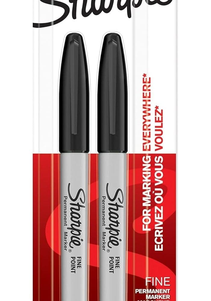 Sharpie Permanent Markers | Fine Point | Black | 2 Count