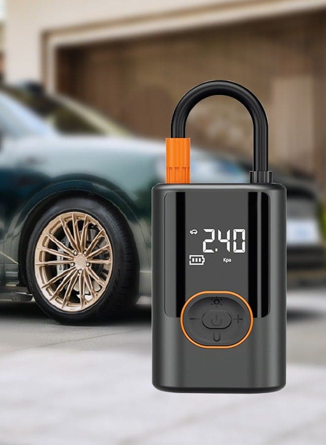 Portable Tire Inflator with LCD Display & Rechargeable Battery - 150 PSI Car Tires Pump, Air Compressor Pump for Car Tires, Bike, Motorcycle, Basketball & More Inflatables