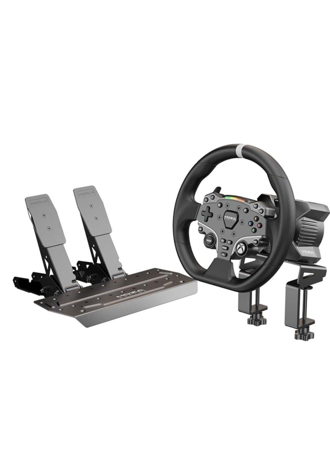 MOZA R3 Licensed Racing Wheel & Pedals Bundle for PC and Xbox, 3.9Nm DD Motor, 11" Wheel, Aluminum Build, ISF PU Grips, Steel Construction | R3-Bundle