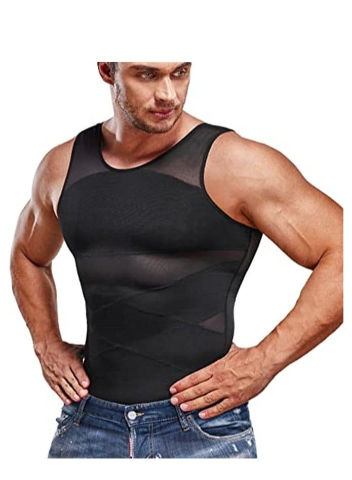 Compression Shirt for Men Slimming Undershirt Body Shaper Tank top Sleeveless Shapewear Vest Men XL