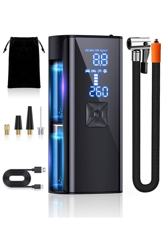 Inflator Portable Air Compressor, 150PSI Portable Air Pump for Car Tires with 25000mAh Battery, 2X Faster Inflation Electric Air Pump with Digital Pressure Gauge for Car, Bike, Motorcycle, Ball
