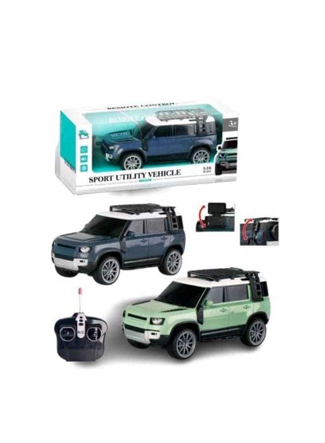 Remote Control SUV Car Toy – Land Rover Defender Style – 2.4GHz RC Off-Road Vehicle with LED Lights & Rechargeable Battery – Kids Simulation Car with Controller