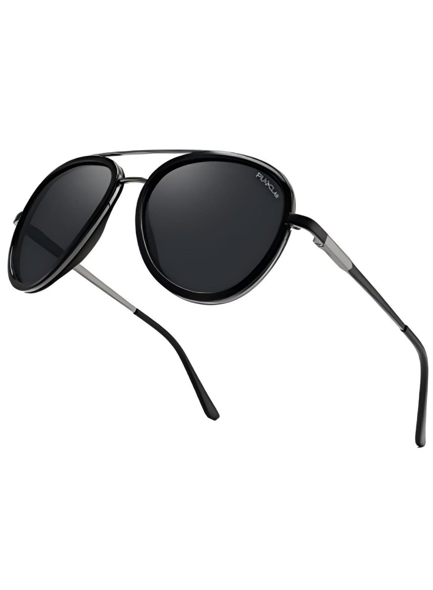 PUKCLAR Sunglasses for Men Women Polarized Lightweight Driving Fishing Sports Round Aviator Mens Spring Hinges Sunglasses