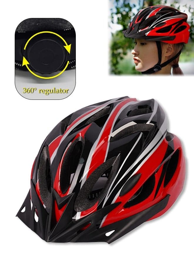 18 Vents Ultralight Integrally Molded Helmet, Adjustable Adults Bike Helmet,Bicycle Helmet, Lightweight and Breathable Mountain & Road Bicycle Helmets for Adult Men Women Outdoor Riding