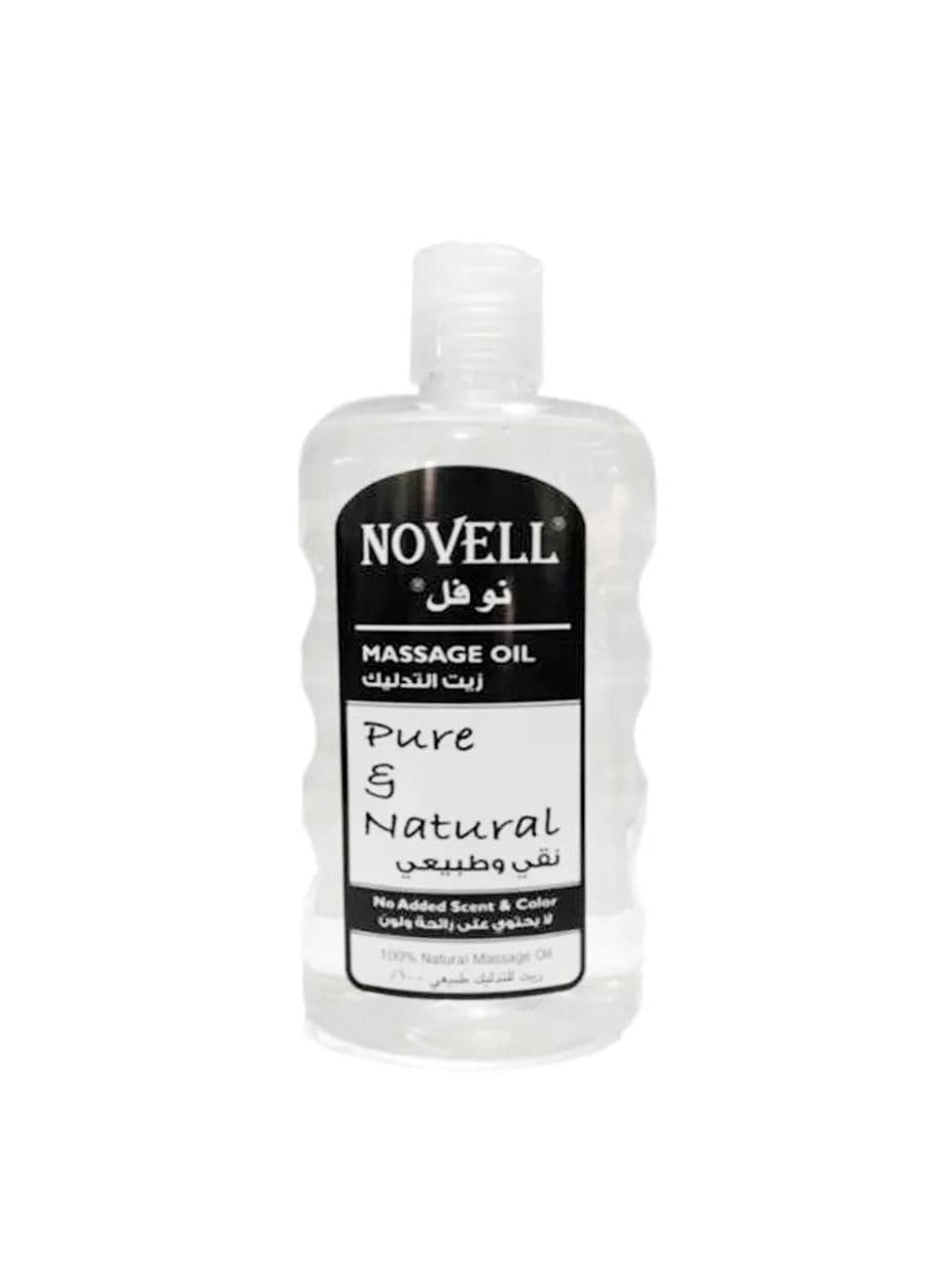 Novell Pure & Natural Massage Oil, 750 ml - 100% Natural, Scent-Free, Non-Greasy Body Oil for Relaxation, Hydration & Skin Softening, Suitable for All Skin Types