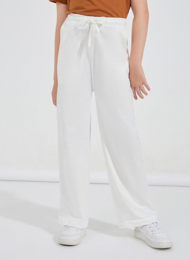 Basic Wide Leg Joggers With Drawstring