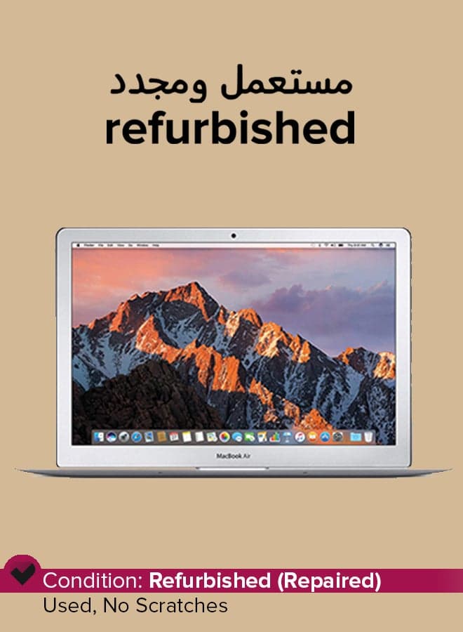 Refurbished - Macbook Air A1466A (2017) With 13-Inch Display, Intel Core i5 Processor/5th Gen/8GB RAM/256GB SSD Storage/Intel HD Graphics silver English/Arabic silver