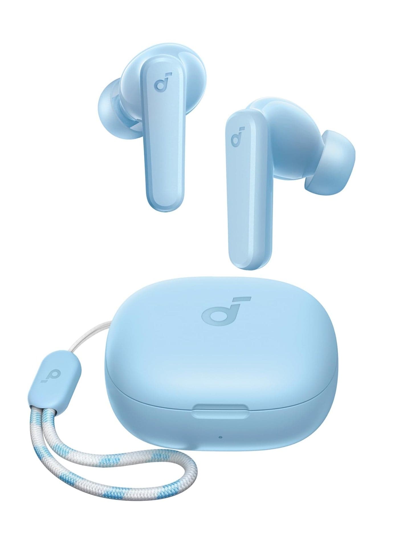 Anker P20i True Wireless Earbuds, 10mm Drivers with Big Bass, Bluetooth 5.3, 30H Long Playtime, IPX5 Water-Resistant, 2 Mics for AI Clear Calls, 22 Preset EQs, Customization via App Light Blue