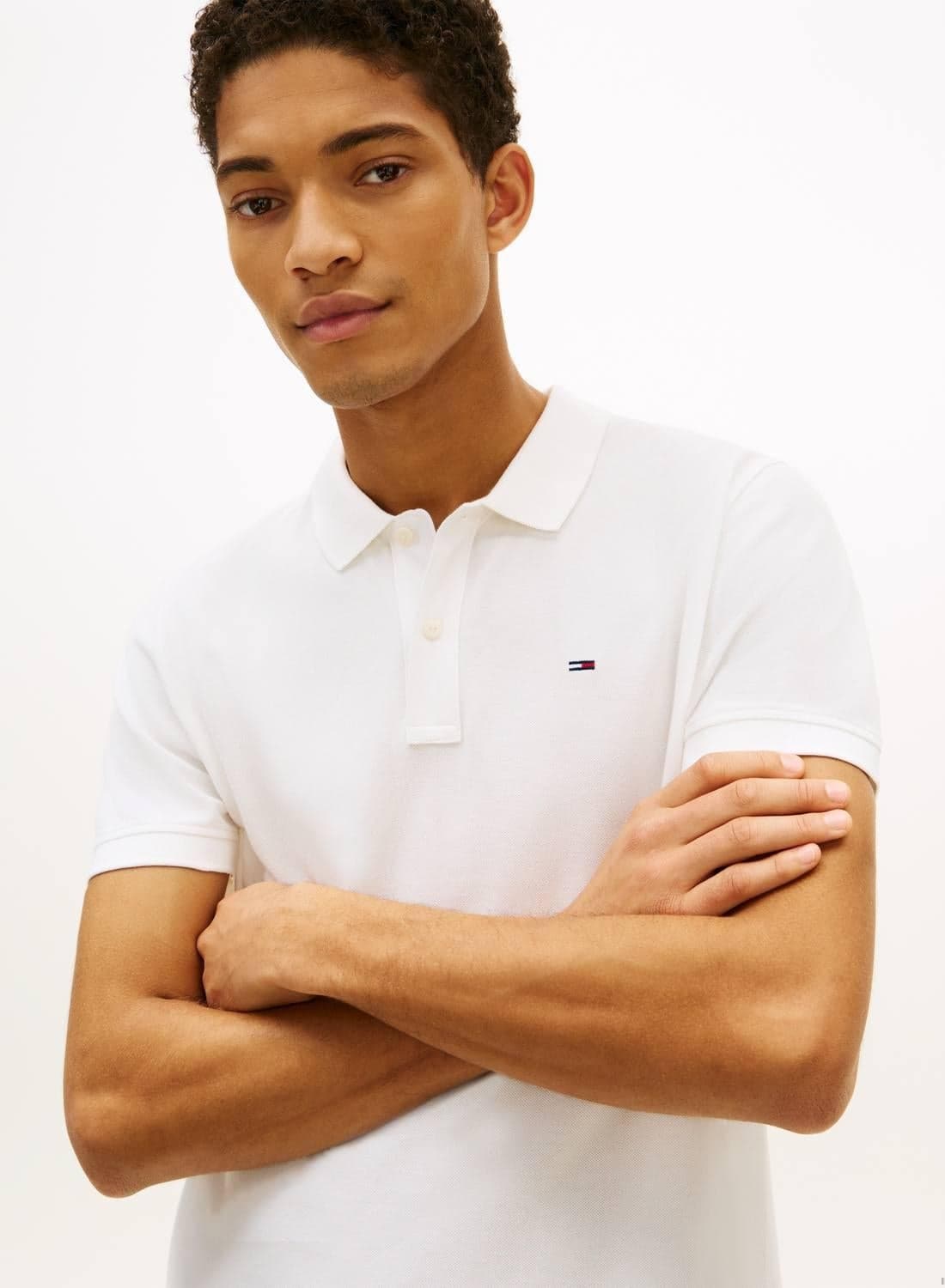 Tommy Flag Slim Fit Pique Polo Shirt