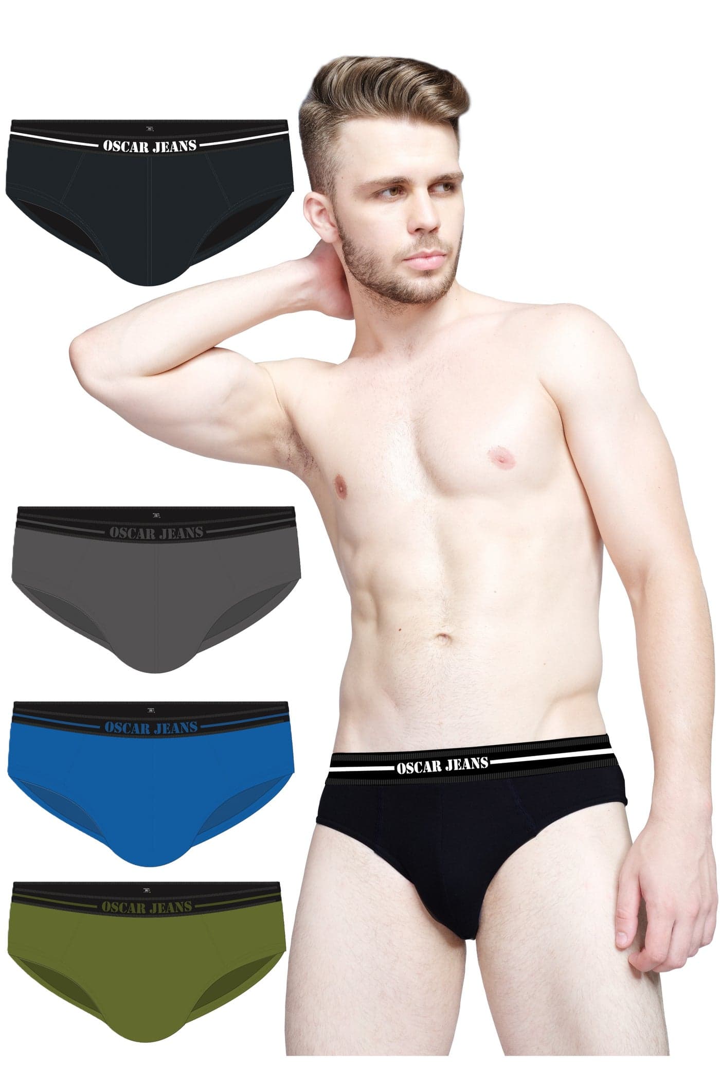 4-Pack Platinum Collection Men's Underwear Briefs Cotton Bamboo Lycra 3X Softer StretchMax Breathable All-Day Comfort