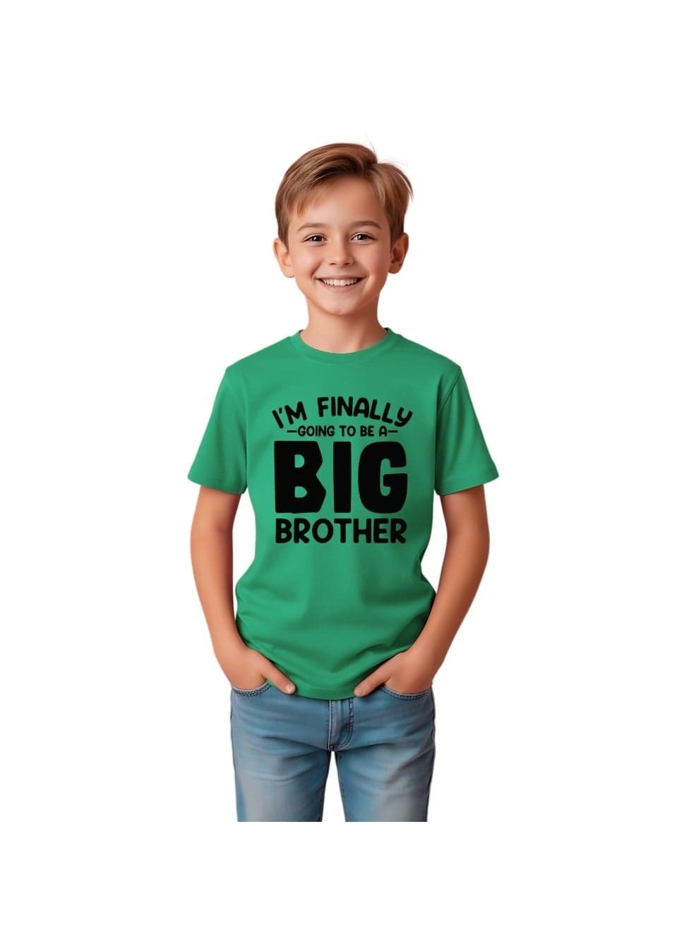 Big Brother Kids Boys T-Shirt - Round Neck, Short Sleeve, Soft and Comfortable Tshirt - Big Brother Announcement Tee for Boys with Fun Big Brother Design