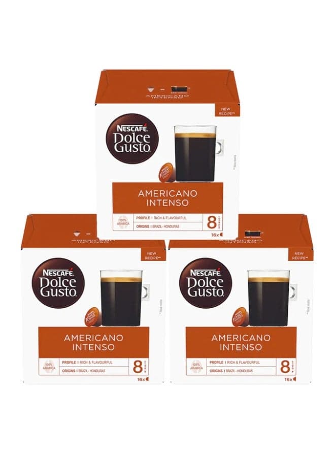 Dolce Gusto Americano Intenso 16 Coffee Capsules 132.8grams Pack of 3 398.4grams Pack of 3