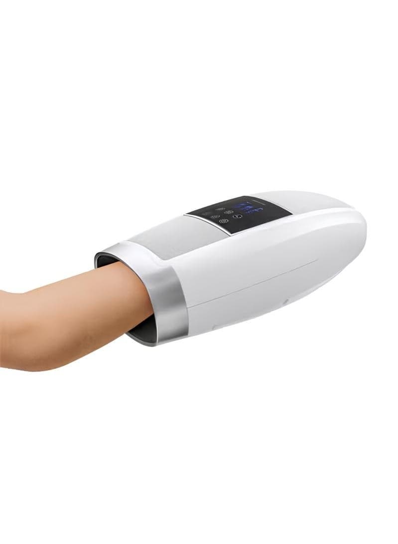 Acupressure Hand Massager with Six Modes / Hand and Fingers Heated Massager / Ergonomic Design / Adjustable Vibration / Warm Compression / Palm Acupuncture Massage / Rechargeable - Grey