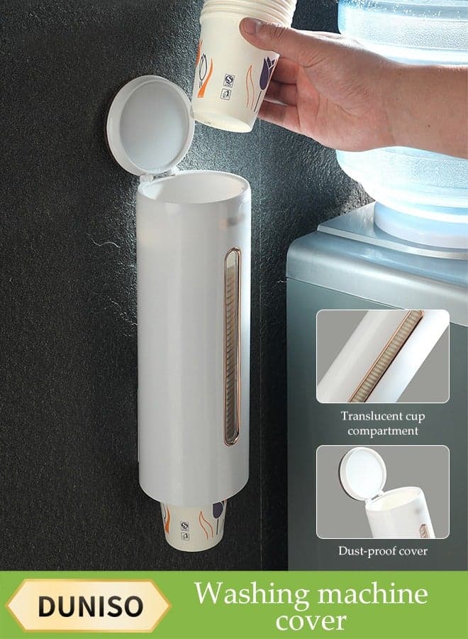 Disposable Cup Dispenser,Paper Cup Holder,Wall Mount Automatic Plastic Cups Rack ,Holds 45 Cups Of Storage Box And Storage Shelf For Home, Office, Hospital, Gym, Restaurant