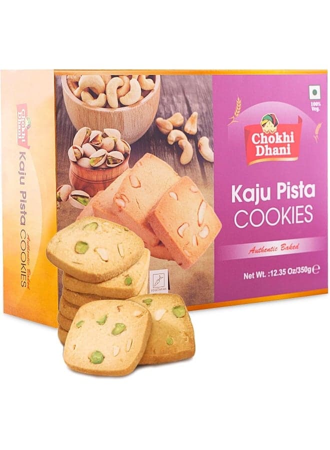 Kaju Pista Cookies 350 gm | Premium Cashew & Pistachio Biscuits | Crispy, Buttery Indian Cookies | Eggless, Handmade Bakery-Style Snack |