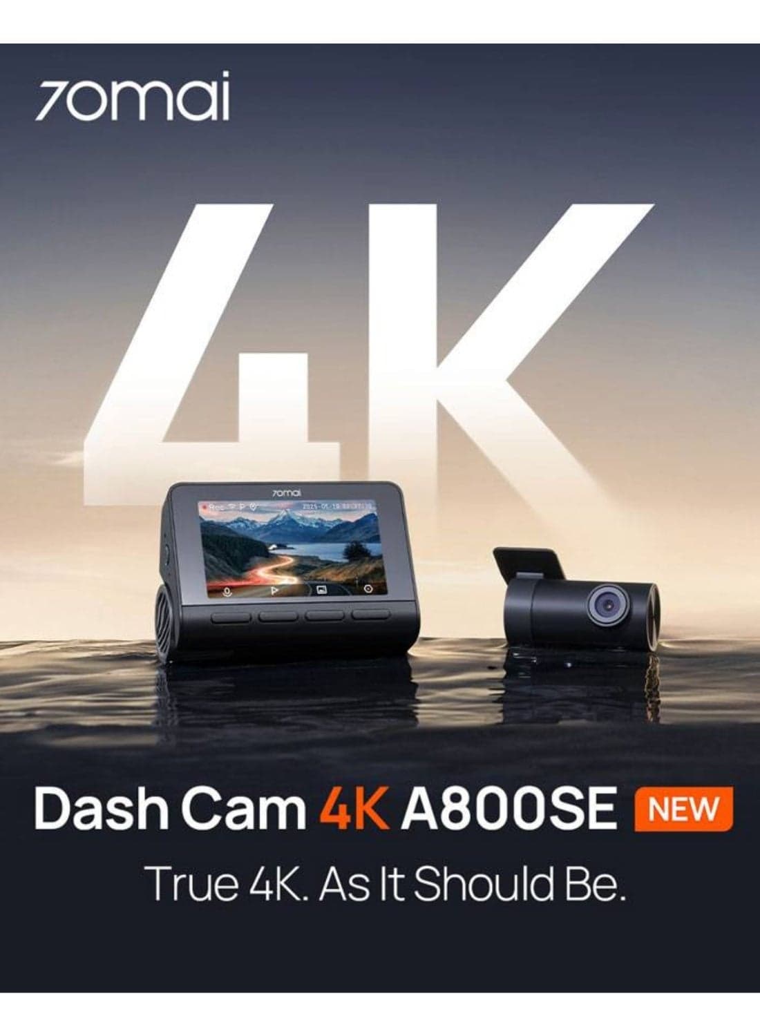 4K A800SE Set Dash cam HDR Dual-channel Recording with resolution up tp 3840x2160 & 3 inch screen Supports WI-FI 6 & Built-in GPS and ADAS with 4K 30FPS With HDR & voice control & buffered Emergency Recording
