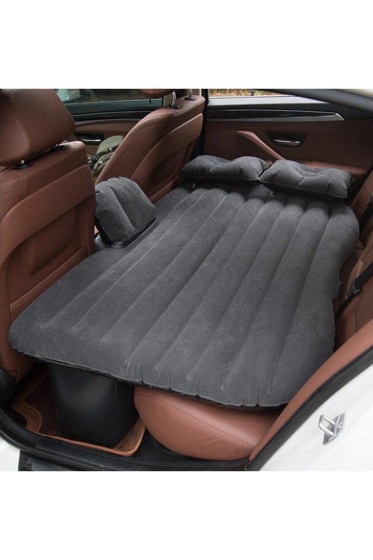 Car Air Mattress, 135x83 cm Inflatable Back Seat Bed, Universal for Car SUV MPV, with Air Pump, Black & Grey