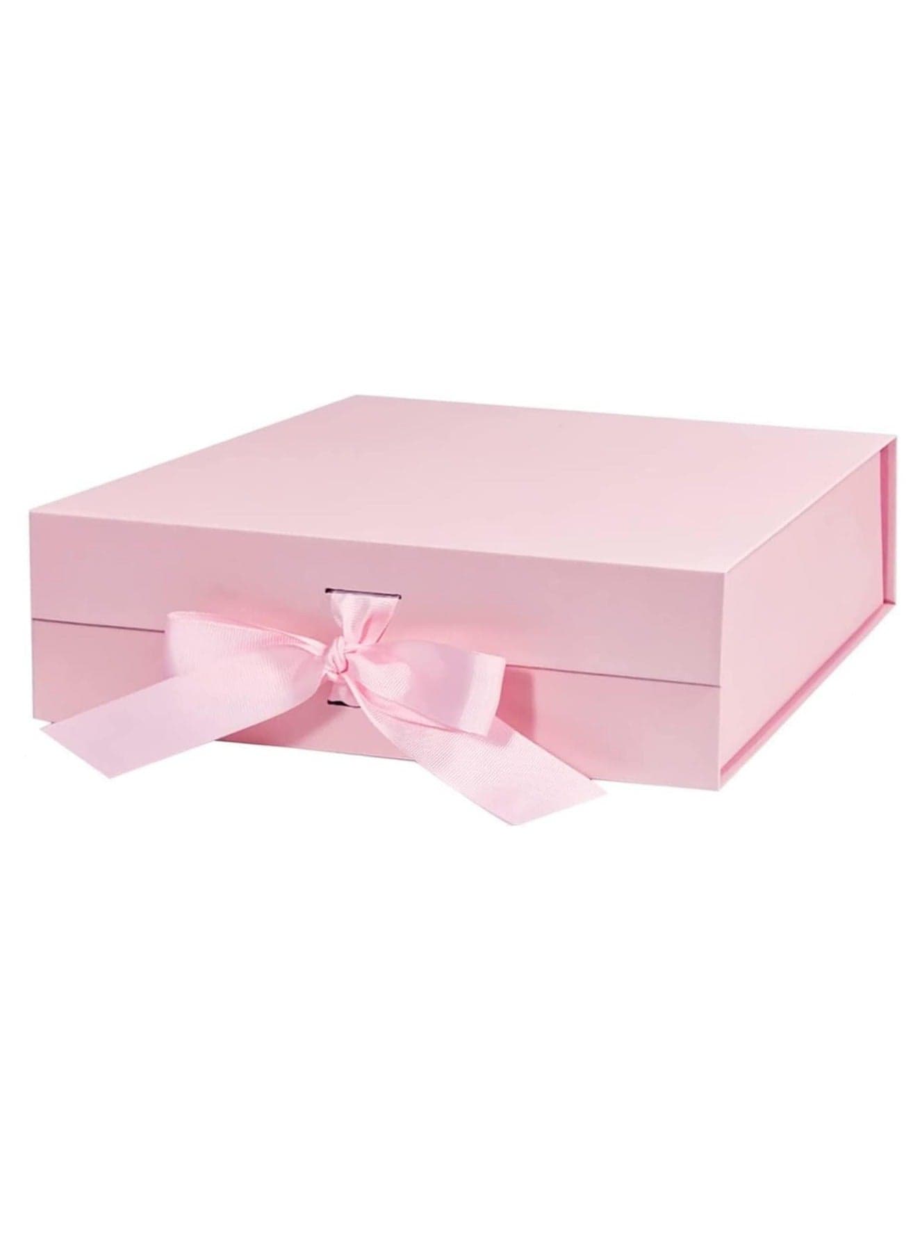 Luxury Magnetic Gift Box, Pink Medium Gift Box with Ribbon, Folding Gift Box for Presents With Magnetic Lid, Suitable for Festival, Birthday, Anniversary, 26x19x8 cm