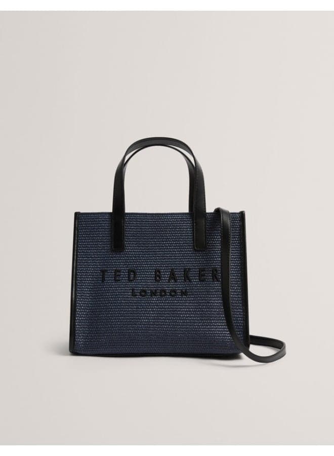 Faux Raffia Small Icon Bag