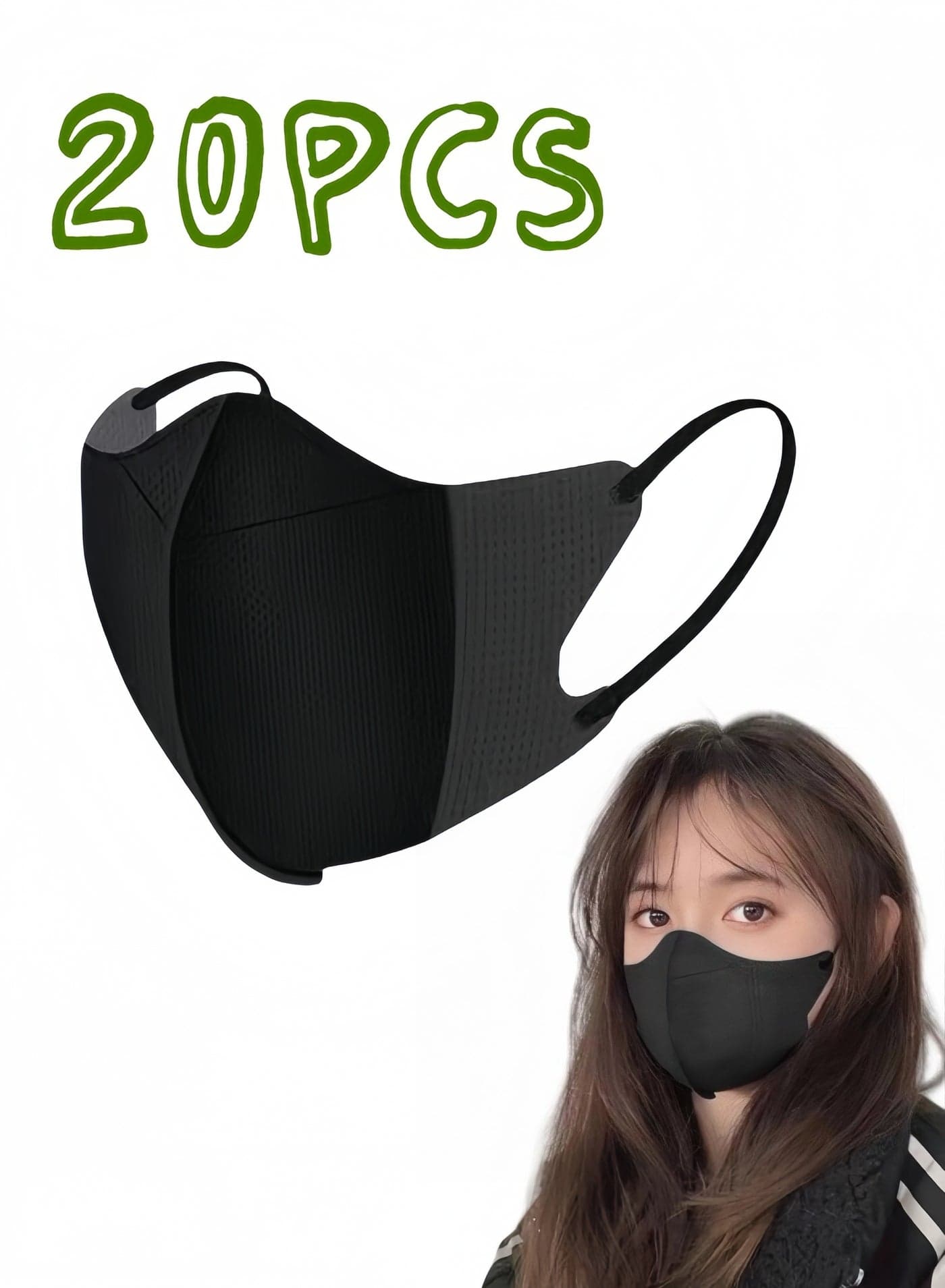 Pack of 20 Disposable 3D Adult Masks 3-Layer Filter Protective Breathable Comfort Mask Ideal for Daily Use
