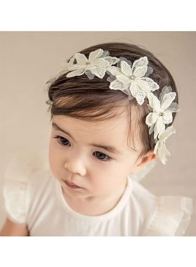 Baby Girls Cute Bow-knot Headband, Soft Lace Floral Hairbands, Toddlers Kids Hair Accessories