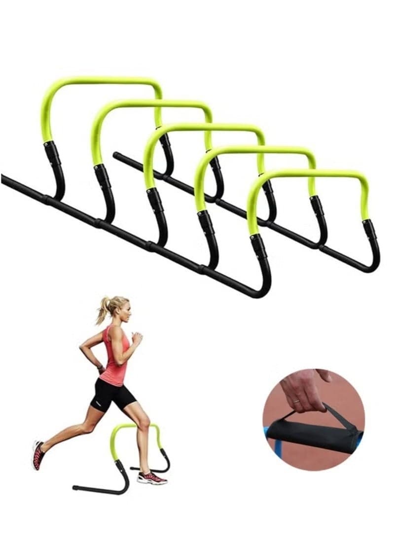 5-Pack Agility Training Hurdles Set - Adjustable Speed Training Equipment for Basketball, Soccer & Football | Includes Carry Bag | Perfect for Athletes & Coaches (Multi-Height)