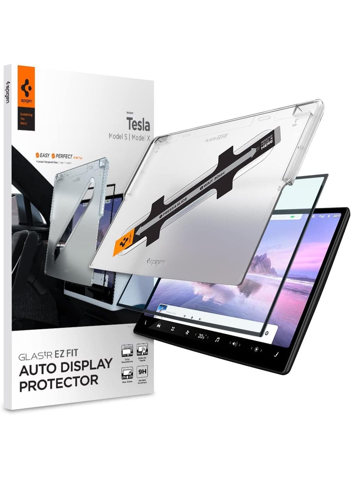 GLAStR EZ Fit for Refreshed Tesla Model S (2021/2022/2023/2024) / Tesla Model X (2021/2022/2023/2024) 17 inch Dashboard Touchscreen - Crystal Clear
