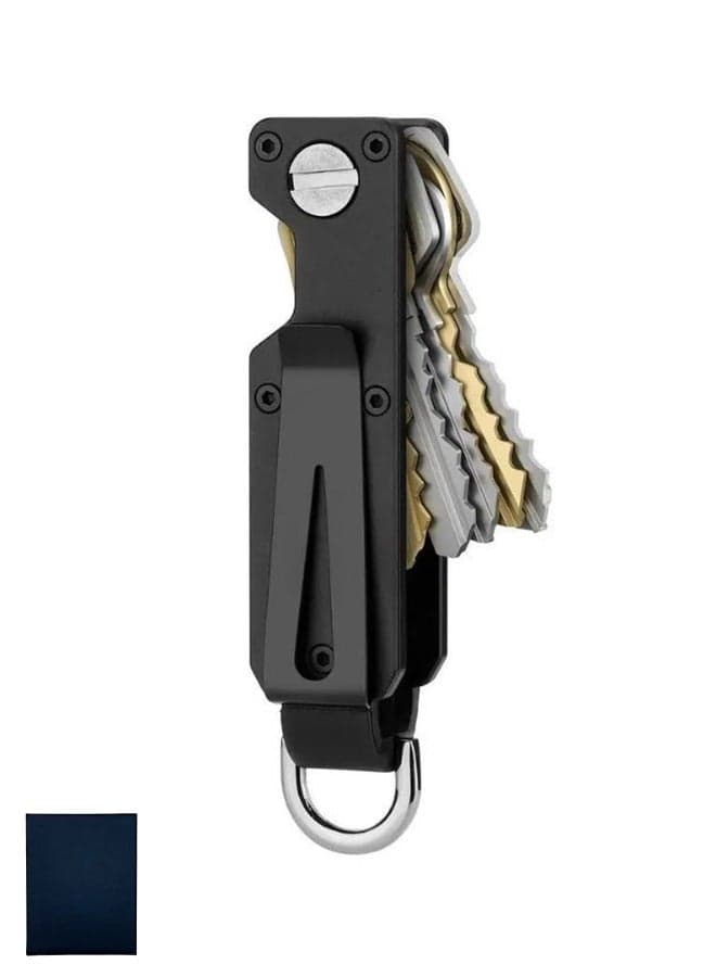 Compact Key Organizer Holder for Up to 6 Keys with Pocket Clip and Car Key Ring Anti Slip Metal Design