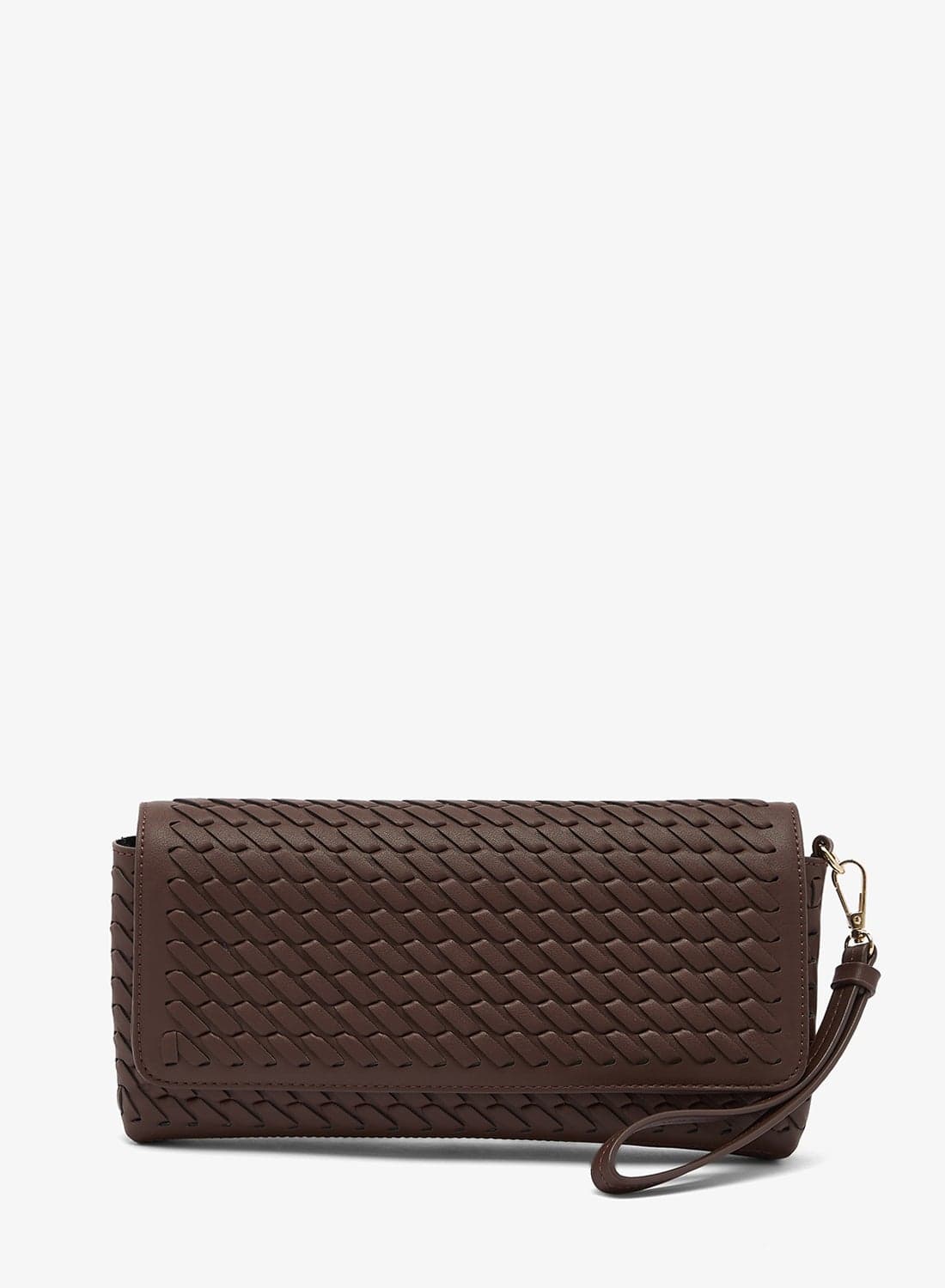 Brown Woven Clutch