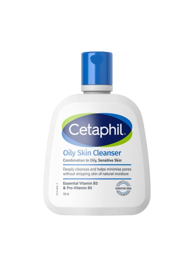Oily Skin Cleanser Face And Body Wash Combination to Oily and Sensitive Skin, With Niacinamide , Unscented, Soap Free, Hypoallergenic, 118ml Transparent
