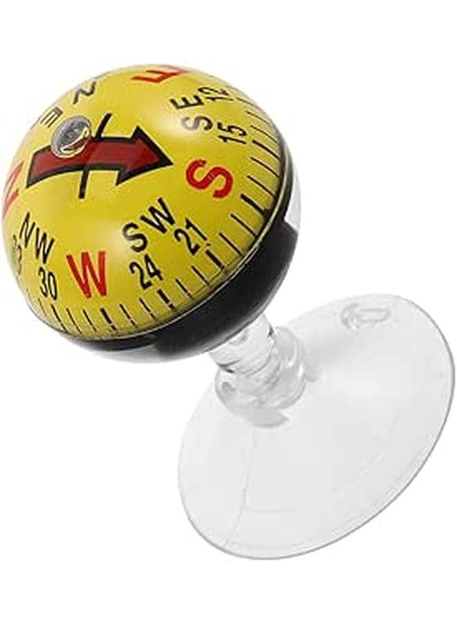 38mm Car Dashboard Compass with Suction Cup Portable Navigation Ball for Auto Marine Outdoor Use