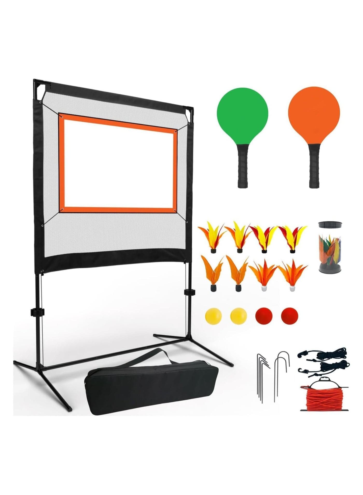 Jazzminton Pickle Pong Similar to Pickleball Badminton & Tennis With Net Portable Backyard Fun Game