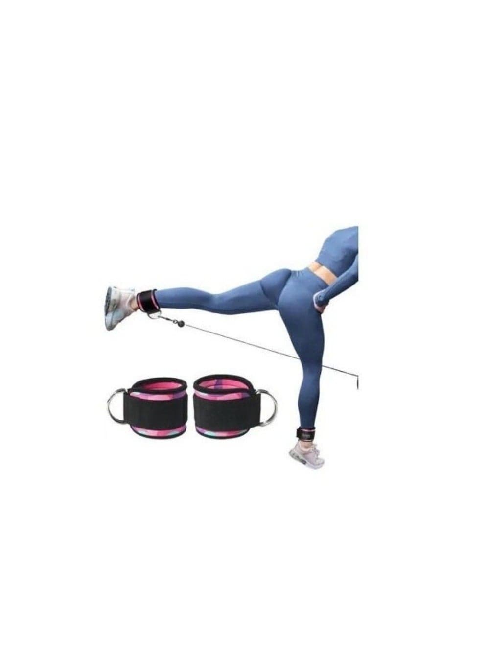 Fitness Padded Ankle Straps for Cable Machines for Kickback