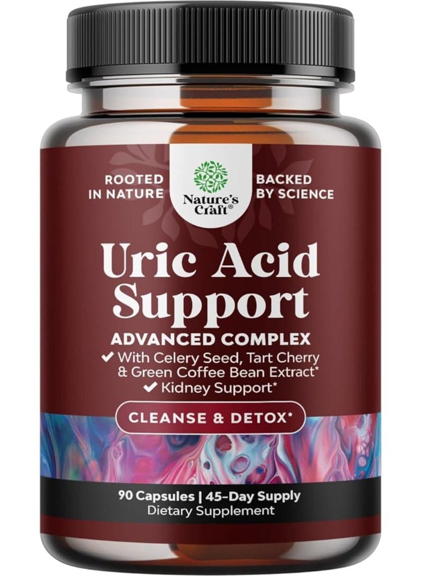 Herbal Uric Acid Cleanse and Detox - Essential Daily Kidney Cleanse and Uric Acid Support for Adults - Joint Support Supplement and Detox Cleanse with Tart Cherry Extract Capsules for Men and Women